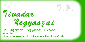 tivadar megyaszai business card